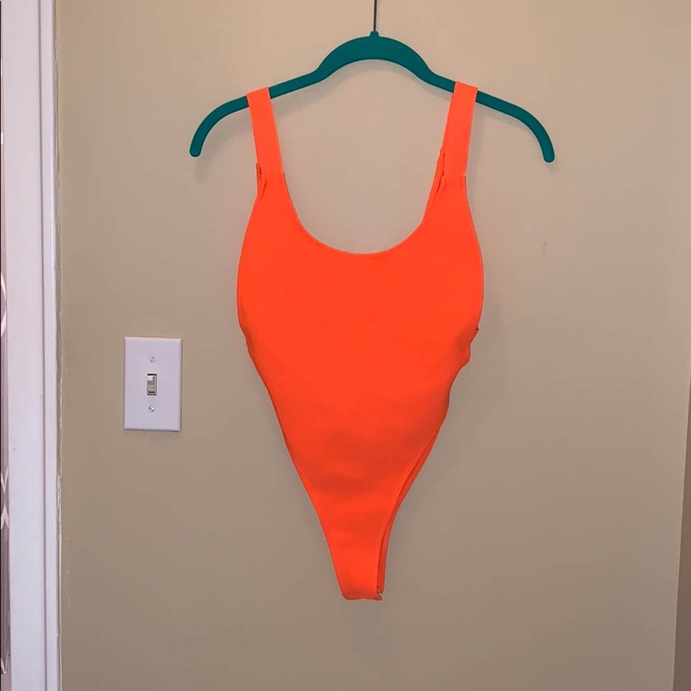Forever 21 neon orange bodysuit sz Small